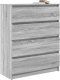 vidaXL Komoda Szara Sonoma 80x35x99 cm Drewno klejone 4