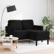 vidaXL Sofa 2-osobowa z leżanką w kształcie litery L Czarna 125 cm 1