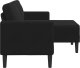 vidaXL Sofa 2-osobowa z leżanką w kształcie litery L Czarna 125 cm 4