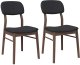 vidaXL Krzesła do jadalni z poduszkami 2 szt. lite drewno gumowe 2