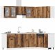 vidaXL Zestaw 11 szafek kuchennych, stare drewno 3