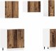 vidaXL Zestaw 11 szafek kuchennych, stare drewno 5