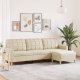 vidaXL 3-osobowa sofa z podnóżkiem, kremowa, 210 cm, tkaniną 1