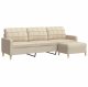 vidaXL 3-osobowa sofa z podnóżkiem, kremowa, 210 cm, tkaniną 2