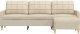 vidaXL 3-osobowa sofa z podnóżkiem, kremowa, 210 cm, tkaniną 3
