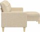 vidaXL 3-osobowa sofa z podnóżkiem, kremowa, 210 cm, tkaniną 4