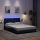 vidaXL Rama łóżka z LED bez materaca Niebieski 140x190 cm Tkanina 1