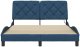 vidaXL Rama łóżka z LED bez materaca Niebieski 140x190 cm Tkanina 6