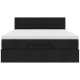 Łóżko otomana z materacem, czarne, 140x190 cm, tkanina 7