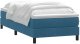 Łóżko kontynentalne z materacem, niebieskie, aksamit, 80x220 cm 3