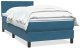Łóżko kontynentalne z materacem, niebieskie, aksamit, 80x220 cm 2