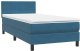 Łóżko kontynentalne z materacem, niebieskie, aksamit, 80x220 cm 4