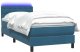 Łóżko kontynentalne z materacem, niebieskie, aksamit, 80x220 cm 3