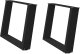 Nogi do stolika kawowego, 2 szt., czarne, 60x(42-43) cm, stal 2