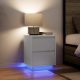 vidaXL Szafki nocne z oświetleniem LED 2 szt. Białe 38x34x50 cm 1