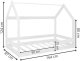 Łóżko drewniane dla dziecka z barierką i stelażem, domek 160x80 cm białe UNIWERSALNY 12