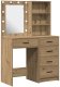 vidaXL Highboard Zestaw 2 Dąb Artystyczny Drewno inżynieryjne Lustro 1