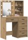 vidaXL Highboard Zestaw 2 Dąb Artystyczny Drewno inżynieryjne Lustro 2