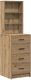 vidaXL Highboard Zestaw 2 Dąb Artystyczny Drewno inżynieryjne Lustro 4