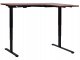 Biurko Beliani Biurko narożne prawe regulowane elektrycznie 160 x 59 cm ciemne drewno z czarnym DESTINES 7