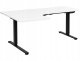 Biurko Beliani Biurko narożne lewe regulowane elektrycznie 160 x 59 cm czarno-białe DESTINES 3