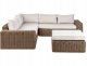 Beliani Narożnik ogrodowy z otomaną dla 6 osób PALERMO Modułowy Technorattan Brązowy 1
