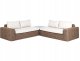 Beliani Narożnik ogrodowy z otomaną dla 6 osób PALERMO Modułowy Technorattan Brązowy 14