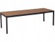 Beliani Stół ogrodowy rozkładany aluminium 198/248 x 90 cm jasne drewno TOFANE 1