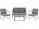 Beliani Zestaw ogrodowy ze stolikiem dla 4 osób VEZZANA Metal Szary 1
