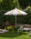 Beliani Parasol ogrodowy ⌀ 245 cm beżowo-biały MINOA 2