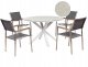Beliani Zestaw ogrodowy dla 4 osób MALETTO/GROSSETO Metal Efekt marmuru Szary/ beżowy 1