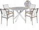 Beliani Zestaw ogrodowy dla 4 osób MALETTO/GROSSETO Metal Efekt marmuru Szary/ biały 1