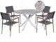 Beliani Zestaw ogrodowy dla 4 osób MALETTO/GROSSETO Metal Efekt marmuru Szary 1