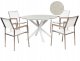 Beliani Zestaw ogrodowy dla 4 osób MALETTO/GROSSETO Metal Efekt marmuru Biały/ beżowy 1