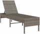 vidaXL Leżak z poduszką Szary 55x200x44cm Polirattan 4