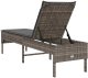 vidaXL Leżak z poduszką Szary 55x200x44cm Polirattan 7