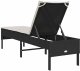 vidaXL Leżak z poduszką Czarny 55x200x44cm polirattan 7