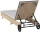 vidaXL Leżak na kółkach, z poduszką, beżowy, polirattan 8
