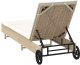 vidaXL Leżak na kółkach, z poduszką, beżowy, polirattan 8