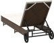 vidaXL Leżak na kółkach, z poduszką, brązowy, polirattan 8