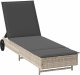 vidaXL Leżak na kółkach, z poduszką, jasnoszary, polirattan 2