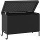 Skrzynia ogrodowa vidaXL Skrzynia ogrodowa z kółkami, czarna, 110x55x73 cm, polirattan 3
