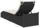 vidaXL Składany leżak z poduszką i schowkiem Czarny polirattan 7