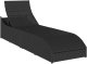 vidaXL Składany leżak z poduszką i schowkiem Czarny polirattan 10