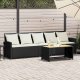vidaXL Sofa ogrodowa 5-osobowa z poduszkami Czarny polirattan 1