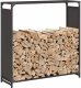 Drewutnia vidaXL Stojak na drewno opałowe czarny 90x28x90 cm 4