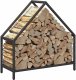 Drewutnia vidaXL Stojak na drewno opałowe czarny 60x25x60 cm 3