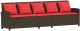 vidaXL Sofa ogrodowa 5-osobowa z poduszkami Brązowy polirattan 2