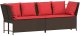 vidaXL Sofa ogrodowa z poduszkami Brązowy polirattan 4