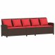 vidaXL Sofa ogrodowa z poduszkami Brązowy polirattan 5